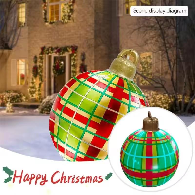 60cm Christmas Balls Decoration Outdoor Indoor Christmas Decoration Balloons Inflatable Toy Balls Christmas Decoration Ball