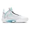 Air Jordan 34 BG 'Snow Leopard' (Unisex) White / Aurora / Metallic Silver Kids' Basketball Shoes BQ3384 103