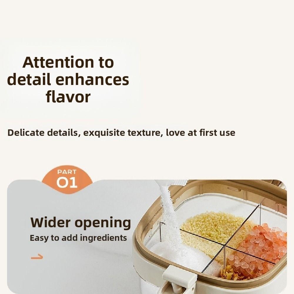 Glass Sealed Seasoning Jar Push-type Condiment Storage Container  Home Cooking