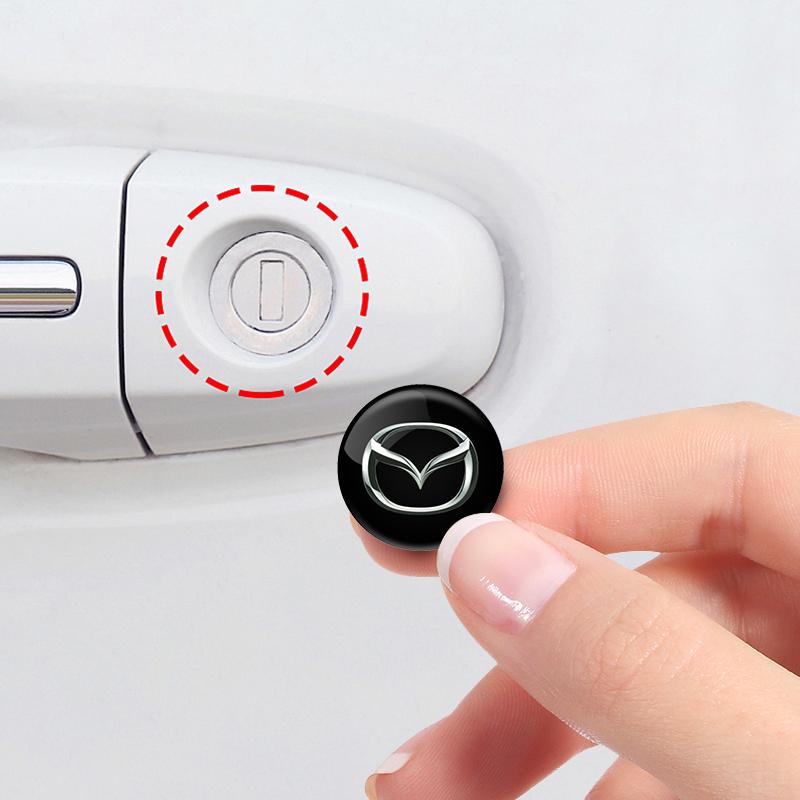 2pcs For Mazda 3 6 Atenza Axela MS CX-3 Car Door Keyhole Stickers Auto Door Lock Protection Self-adhesive Decals Accessories