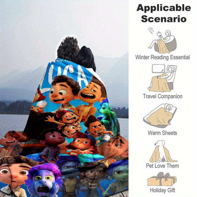 1pc, Disney Pixar Luca Movie Characters Throw Blanket Perfect for Home Decor, Couch Cover, Outdoor Use, Travel, Camping