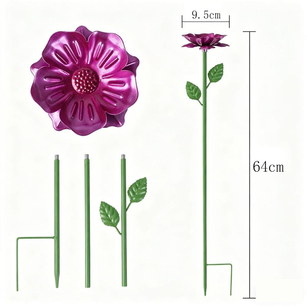 

2Pcs Rust-Resistant Bee Watering Station Flower Design Bird Waterer Pollinator Friendly 2Pcs рожевий червоний колір