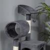 Cat Tree with Cat Scratching Post, Cat House, Hammock, Bed, Tunnel and Ball, 48x48x125 cm, Dark Grey