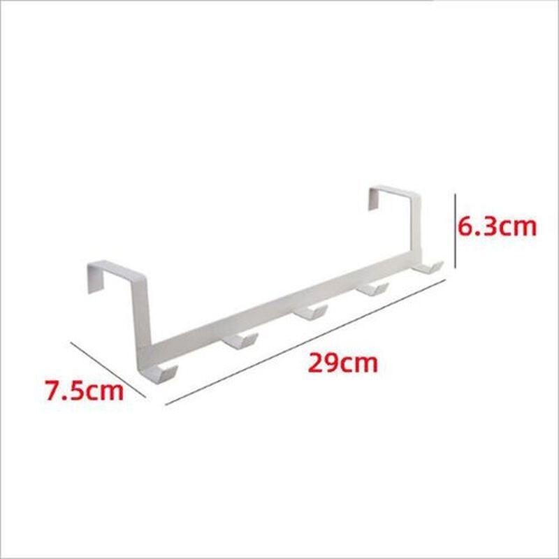 Wrought Iron Over-the-Door Hook Rack with Five Rows for Clothes, Bags, and Hats
