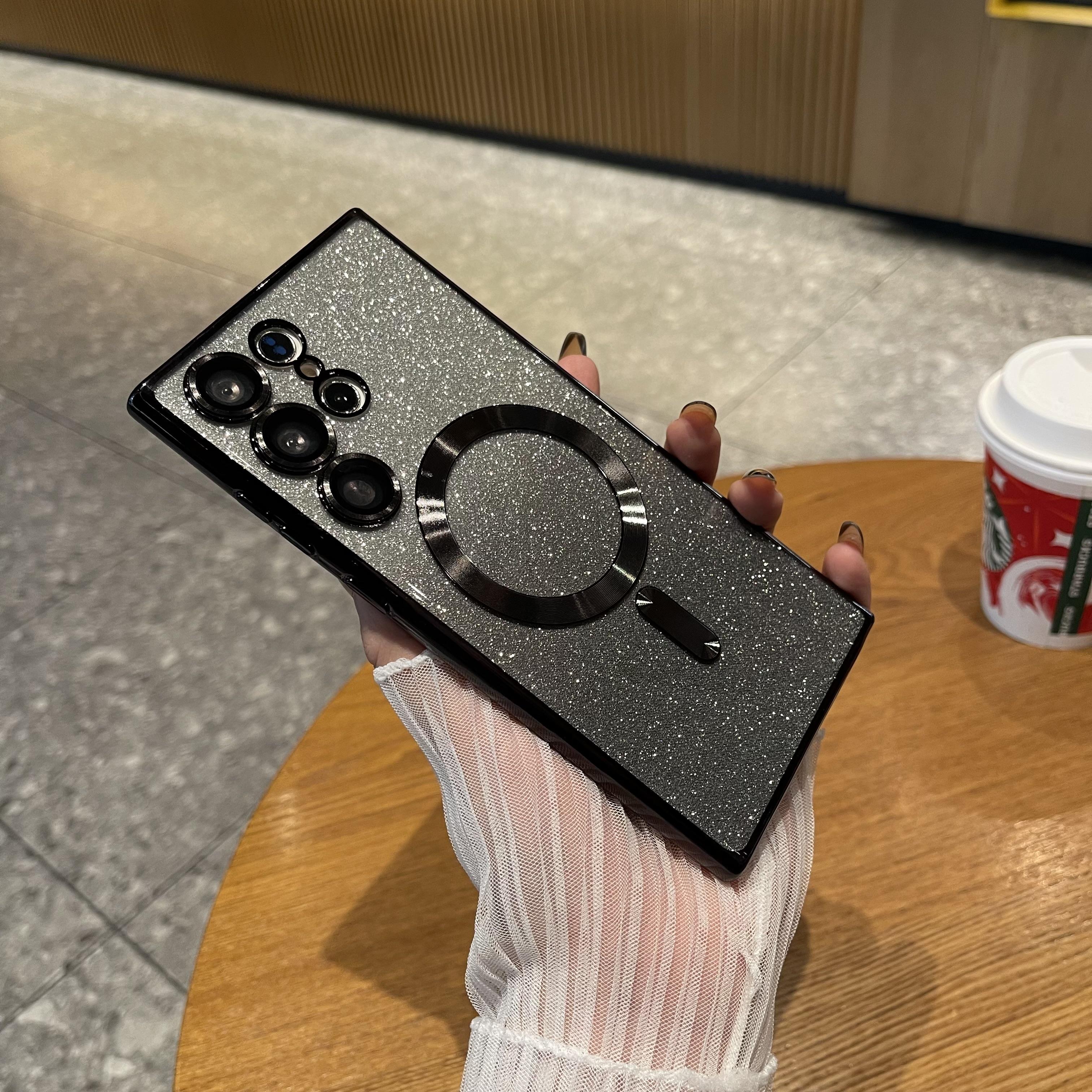 

Роскошный блестящий чехол с беспроводной зарядкой для Samsung Galaxy S24 S23 S22 S21 Ultra Plus, магнитный чехол MagSafe Allround, чехол для камеры, чехол For Galaxy S22 Ultra