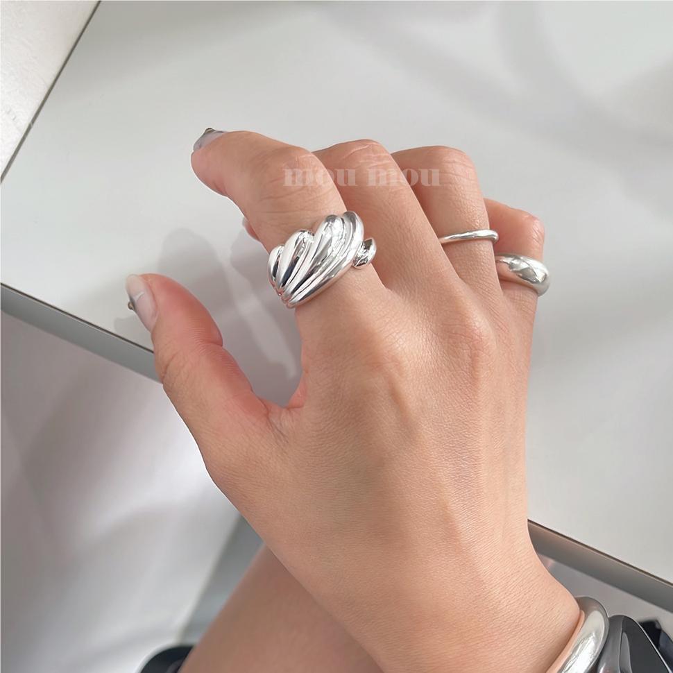 BF Club Silver Color Irregular Water Droplets Cross Gold Rings For Women Female Simple Retro Style Handmade Jewelry
