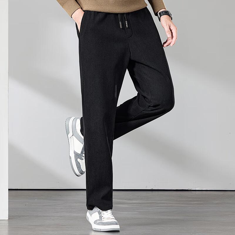 FAPAI Men's Fleece-Lined Thickened Casual Straight-Leg Pants