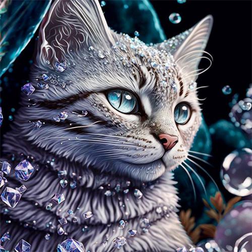 Diamond Painting Full Drill Cat Fantasy Square/round Embroidery Mosaic Animal Starry Night Cross Stitch Home Decor