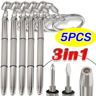 1/3/5Pcs Per Set Eyeglasses Screwdriver Stainless Steel Keychain Screwdrivers for Glasses Repairing 3 In 1 Portable Repair Tools