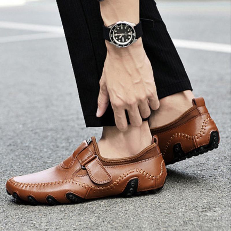 Moda makosen ayakkabı erkekler hakiki yumuşak rahat Slip-on mokasen el yapımı adam rahat ayakkabılar sürücü yürüyüş lüks eğlence