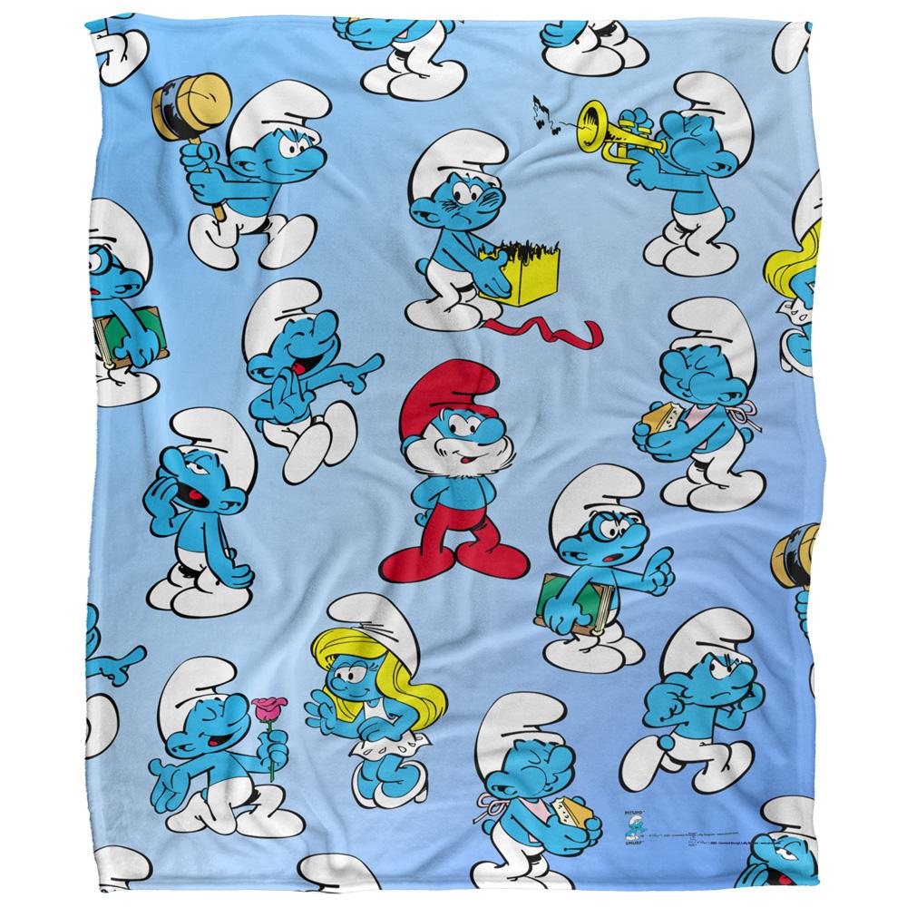 The Smurfs Silky All-Over Print Supersoft Blanket