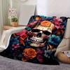 1pc Day of the Dead Theme Blanket,Living Room, Travel, Camping, Car Blankets