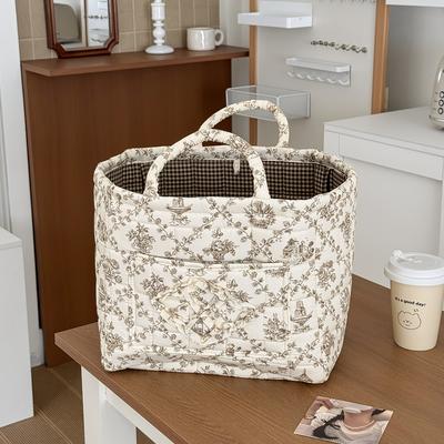1/2pcs Floral Dirty Clothes Basket Pastoral Style Underwear Storage Basket Sundry Storage Basket Portable Storage Basket