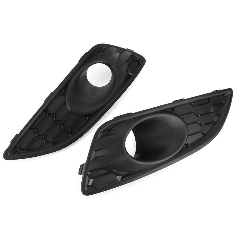 1 Pair Front Bumper Lower Honeycomb Lamp Surround Grille Fog Light Trim Cover for Ford Fiesta Mk7 Facelift 2013-2017
