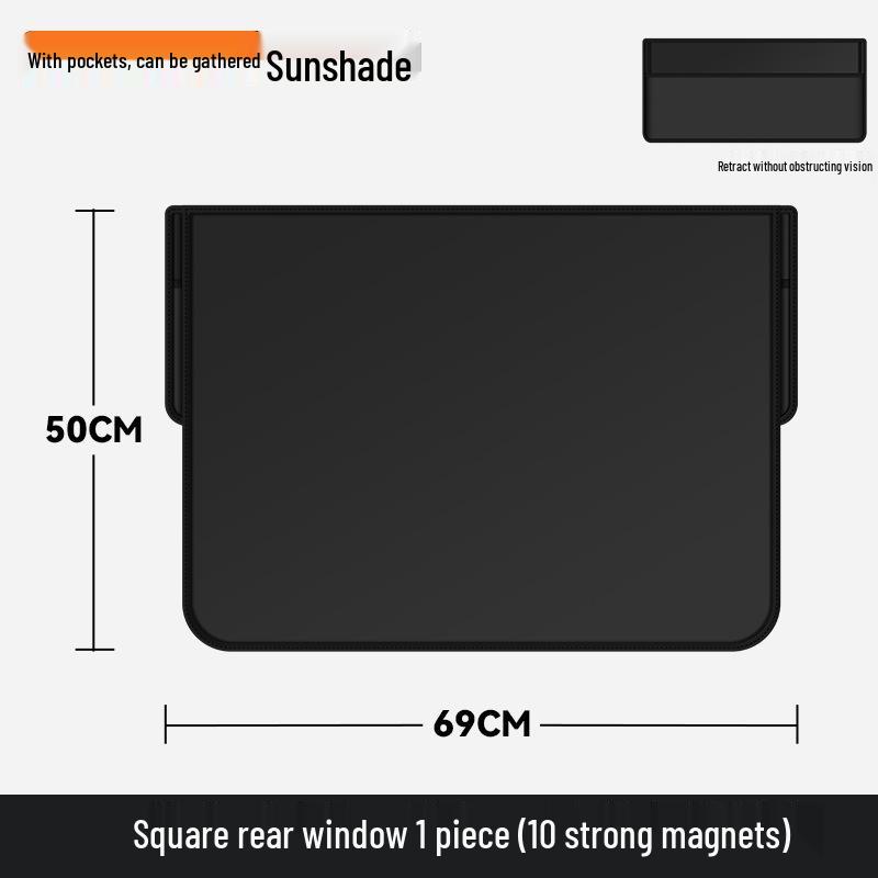 Magnetischer Auto-Sonnenschutz (Voll-/Halbblock) - Schwarzer Stoff Sonnenschutz, Nicht-transparenter Auto-Fenstervorhang