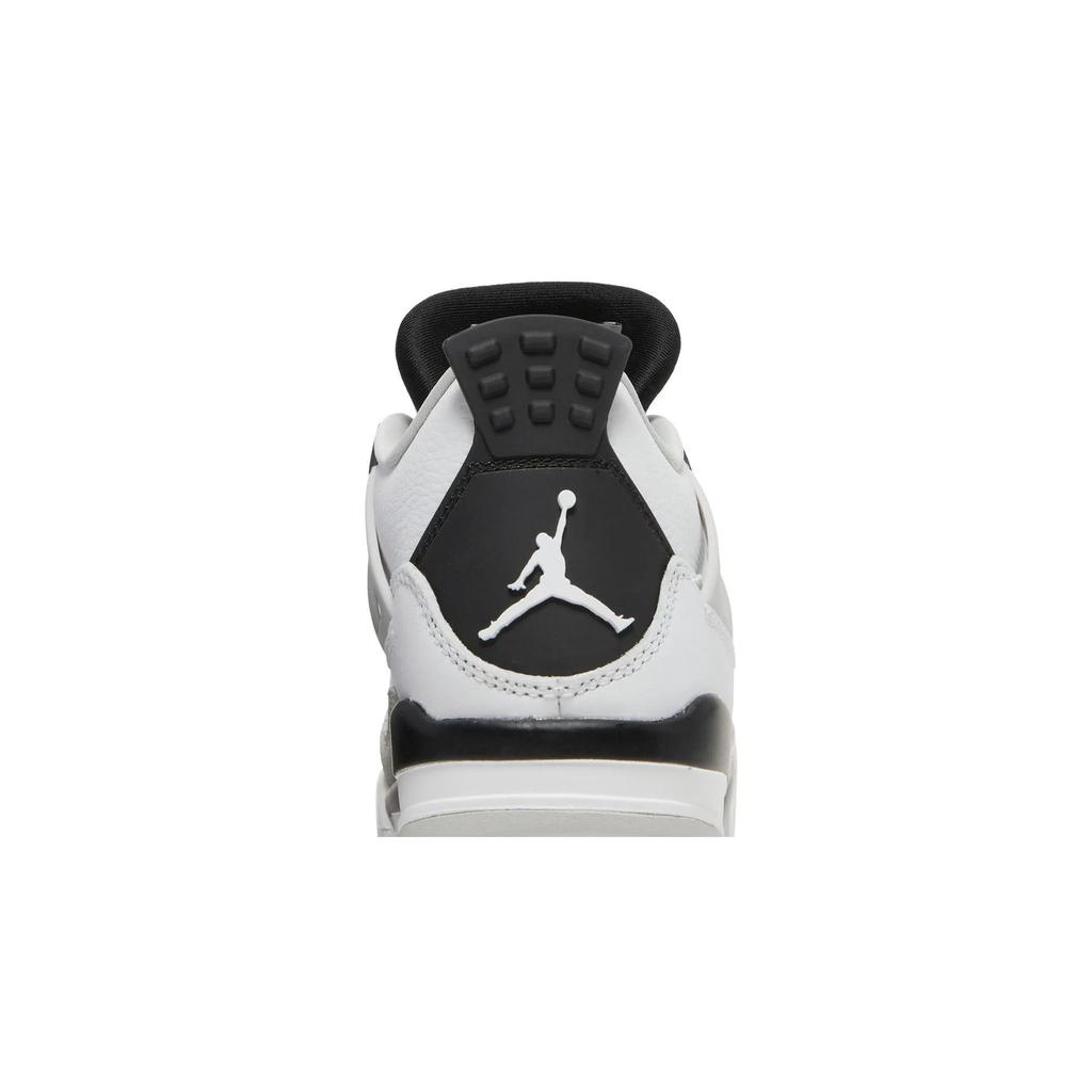 Air Jordan 4 Retro Grade School 'Military Black' (Unisex) Pantofi de Baschet Albi / Negri / Gri Neutru pentru Copii 408452 111