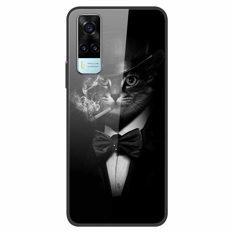 Luxury Cover Case for vivo Y53S 4G Tempered Glass Cover for Vivo Y31 VivoY31 2021 Y51 2020 Phone Case for Vivo V2036 Y53S Coque