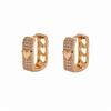 Luxury Female Gold Color Heart White Zircon Stone Hoop Earrings Bridemaids Gifts Wedding  For Women
