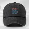 Vintage Route 66 Baseball Cap for Men Women, Retro Distressed Dad Hat, Adjustable Road Trip Snapback Sun Cap