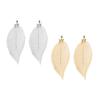 2x colgantes de hojas naturales chapados, abalorios para hacer joyas, adornos de regalo, oro