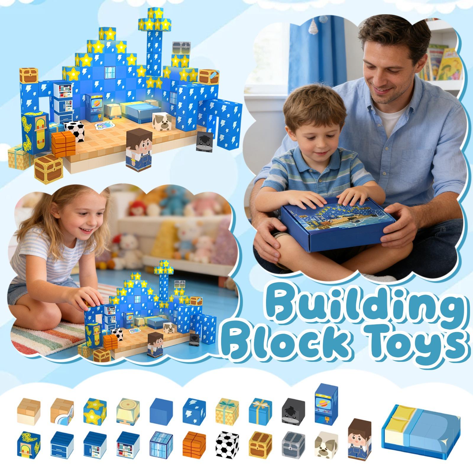 

Magnetic Building Block Set, Magnetic , Magnetic Sheets, Children S Diy Toys One Size синій