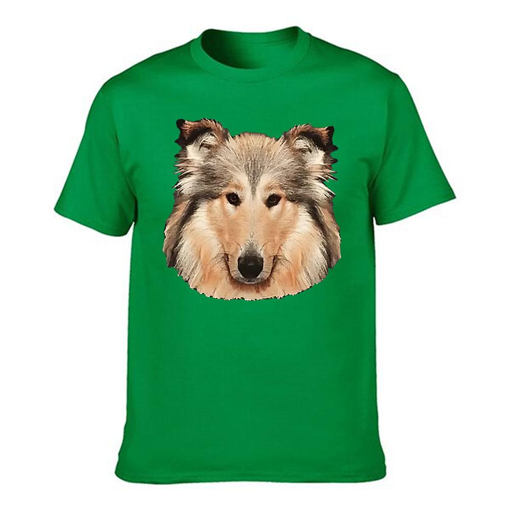 Unisexs Cotton Tshirt Classic Collie Dog Portrait Print Casual Crew Neck Short Sleeve Tee For Dog Lovers Daily Wear Top