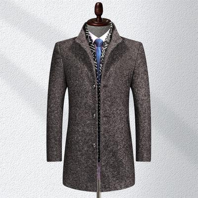 Winter New Coat Men's Thickened Medium and Long Scarf Collar Men's Coat