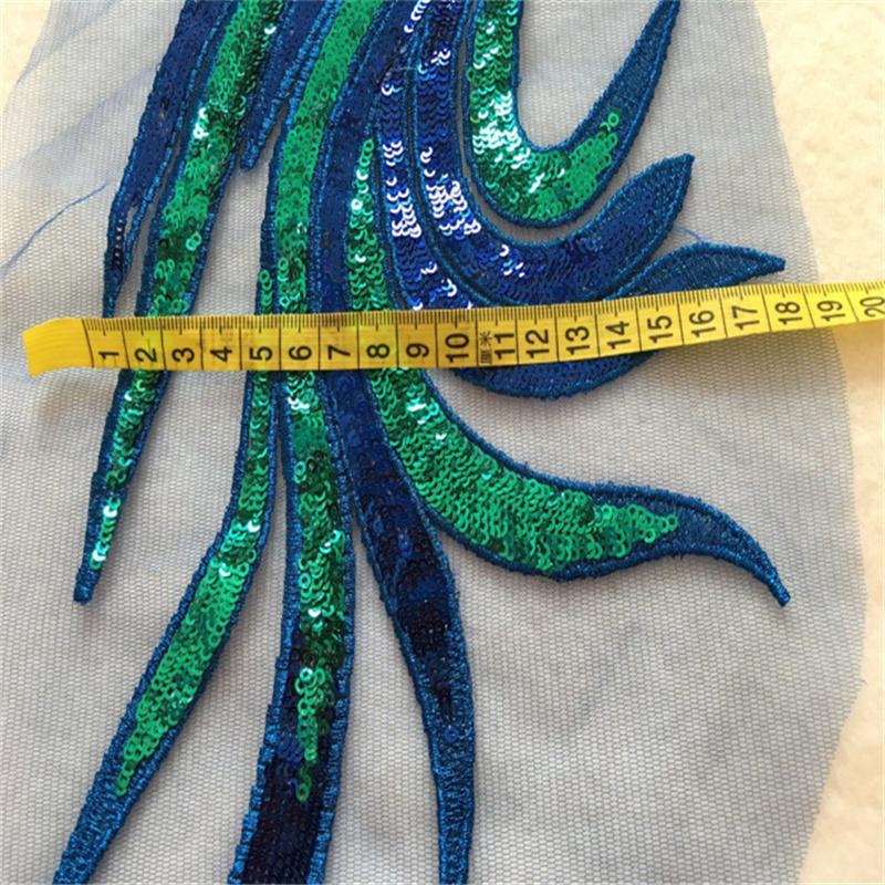 Articole decorative pentru haine, pânză mare brodată, realizat manual, bricolaj, performanță, paiete, tifon, accesorii cheongsam