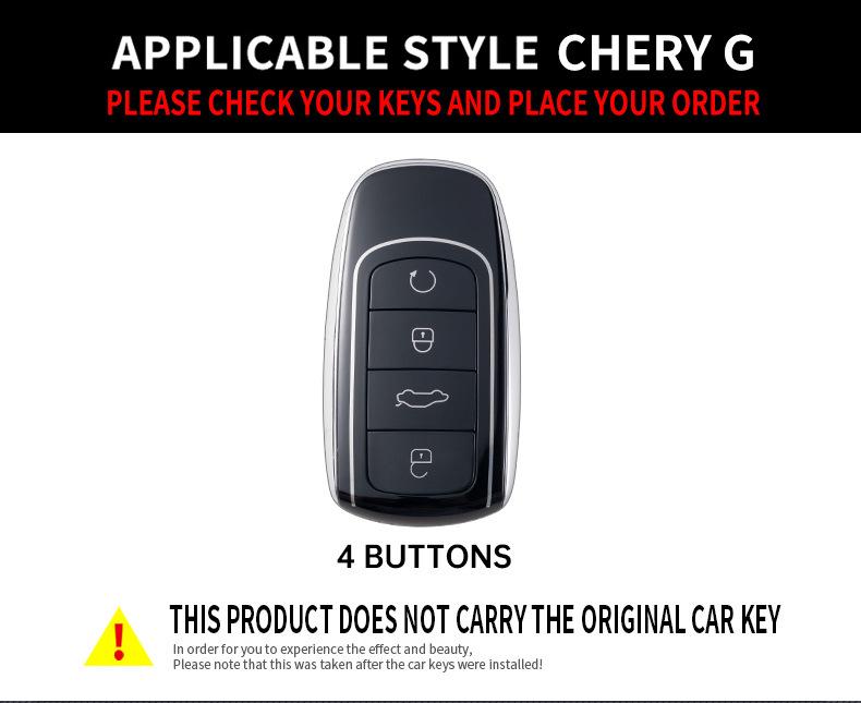 Chery Car Key Cover for Arrizo 5, Tiggo 7, Tiggo 3, Arrizo GX, and Arrizo 5plus - Unisex Shell Buckle Bag