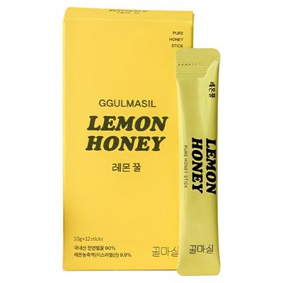 Honey Masil 100% Domestic Natural Flower Honey Lemon Honey Sweet and Sour Lemon Honey Honey Sticks Vitamin Boost 12 Pcs 10g