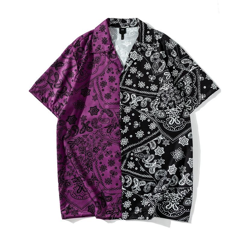 2025 Trendy Loose Japanese-Style Hawaiian Men's Retro Floral Shirt - Short-Sleeved, Handsome, and Seaside Ready