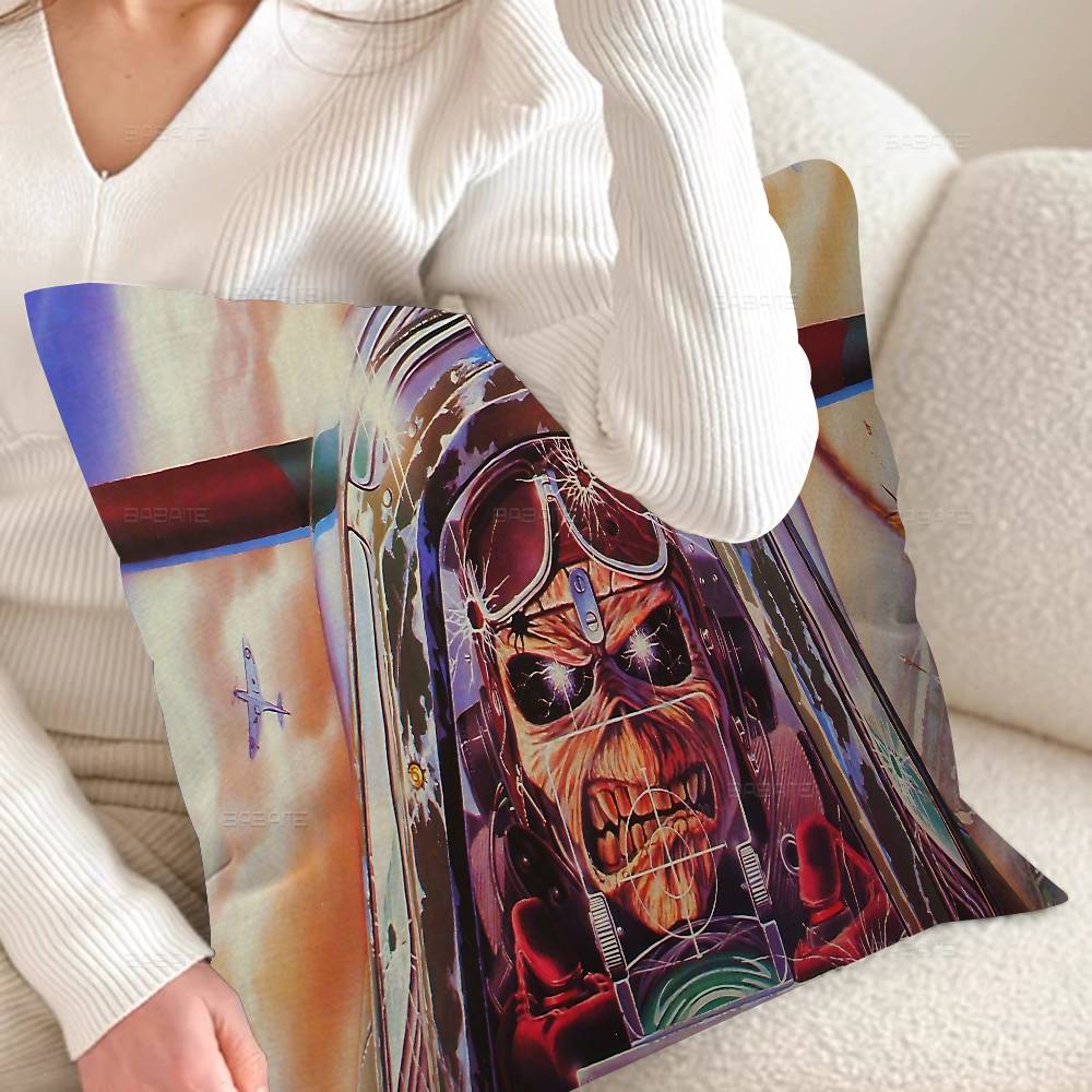 I-Iron-Maidens Metal Band Personalized Picture Text Home Decorative Pillows Household Gifts 45x45cm