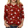 Women's Fashion Christmas Print Stylish Elegant Long Sleeve Top