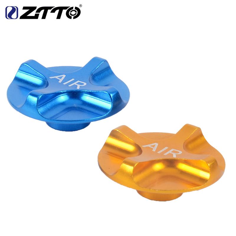 ZTTO Aluminum Alloy Air Valve Cap for Mountain Bike Suspension Fork CNC Machined Air Chamber Cover Blue/Gold