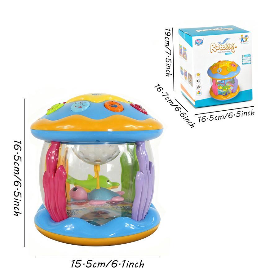 

Childrens Multifunction Hand Clap Drum With Rotating Projection And Music For Early Education синий