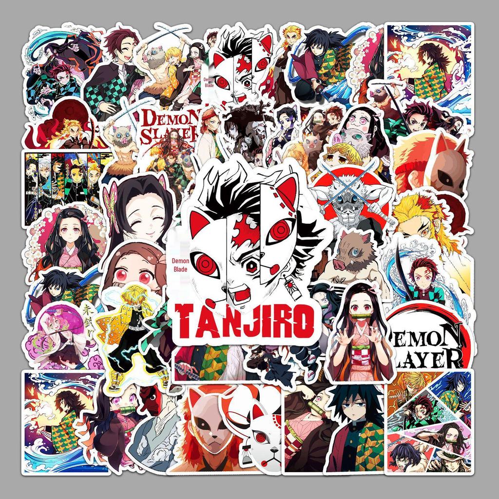 50 Demon Slayer Graffiti Stickers - Japanese Anime DIY Waterproof Suitcase and Skateboard Decals