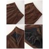 Spring Corduroy Mini Skirt Burgundy Women Brown Vintage A Line Short Skirts Short Corduroy Beige