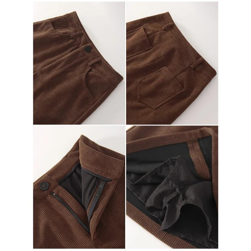 Spring Corduroy Mini Skirt Burgundy Women Brown Vintage A Line Short Skirts Short Corduroy Beige