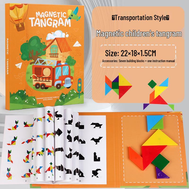 Cross-Border Magnetic Tangram Puzzle: First Grade Educational Toy for Early Learning and Teaching Aid
