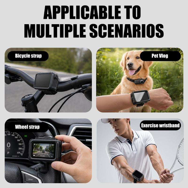 Silicone Protective Cover For Action Camera Case With Adjustable Wrist Strap For Secure Mount During Outdoor Activity