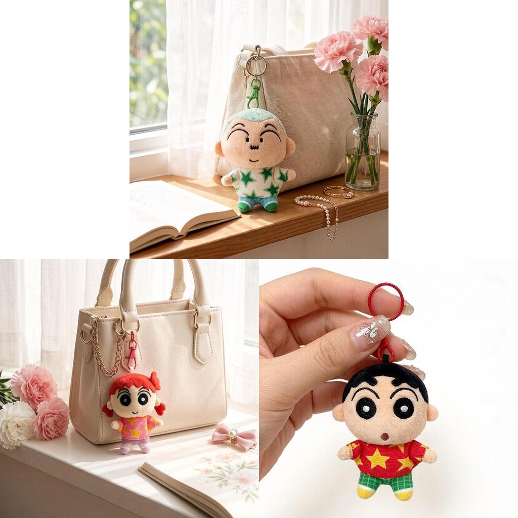 Crayon Shinchan Plush Keychain With Polyester Filling For Kids And Teens