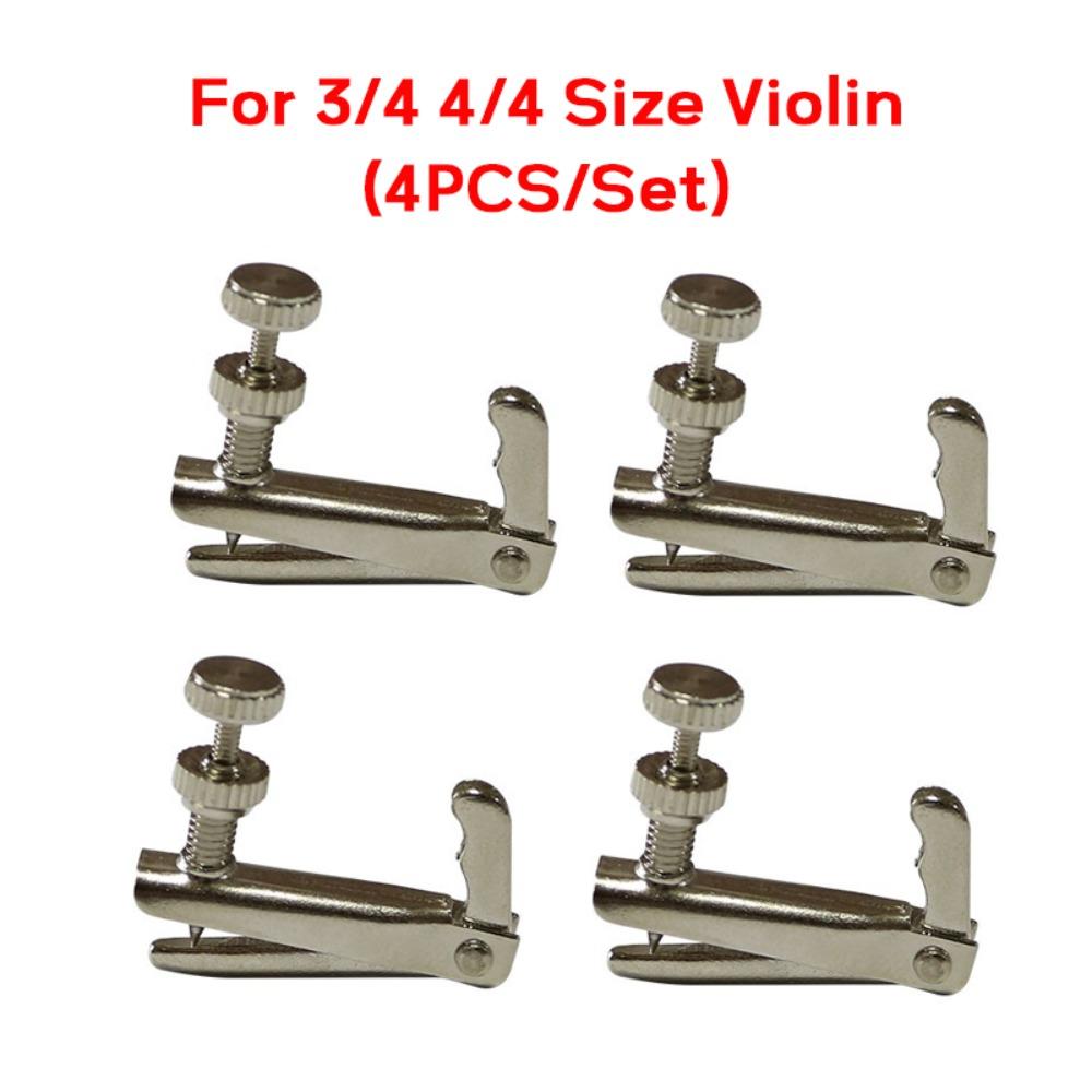 

4 шт./компл. Аксессуары для струнных инструментов Регулятор струн скрипки Колок для скрипки Винт для настройки 3/4 4/4-Silver