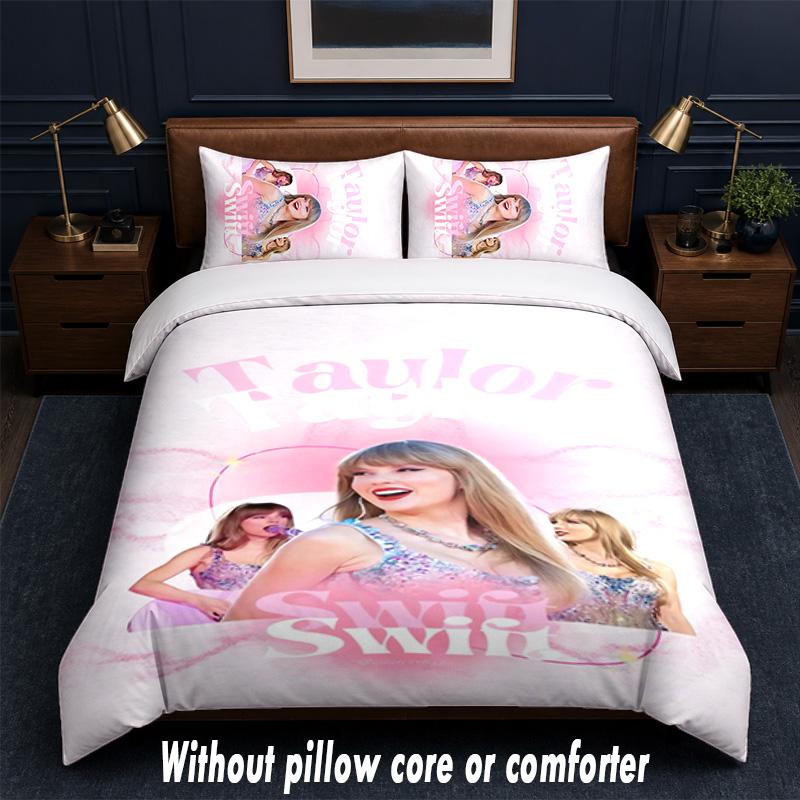 Set Biancheria da Letto Design Taylor Swift 1 Copripiumino + 2 Federe Morbido Traspirante Biancheria da Letto per la Casa