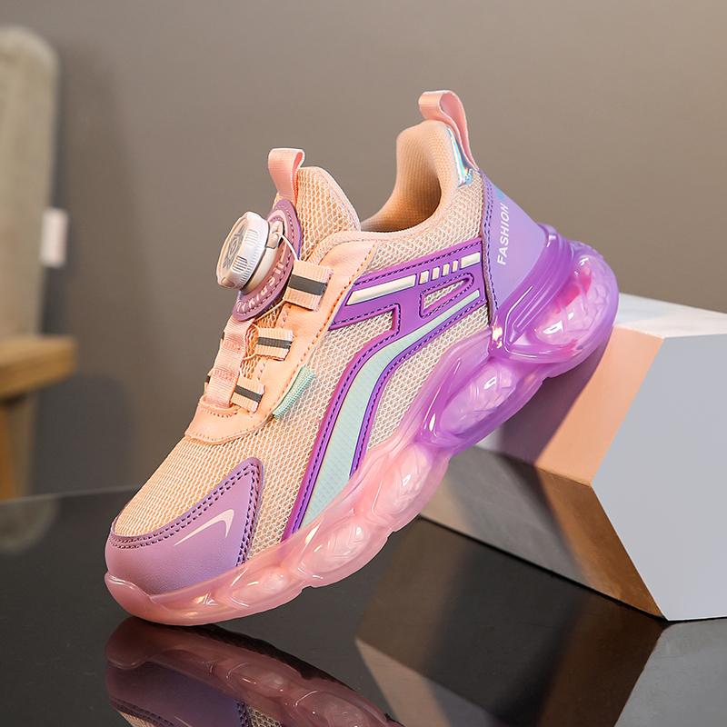 

Дитячі Four Seasons Зручні кросівки для бігу Студентські хлопчики та дівчатка Трендове взуття на м’якій підошві Повсякденне дихаюче спортивне взуття 39 фіолетовий/рожевий