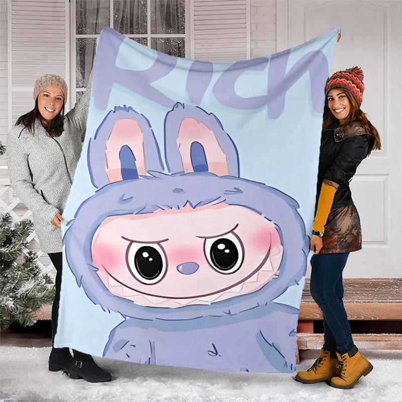 labubu printed throw blanket—lightweight,soft,warm;versatile blanket for all seasons—perfect as &air-conditioning throw,nap blanket