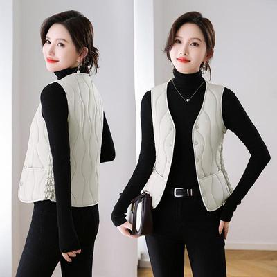 Damen Fleecegefütterte Slim-Fit Daunen-Baumwollweste - 2025 Herbst/Winter Warmer Kurzer Stil