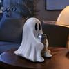 Halloween Resin Ghost Ornaments Figurine with Drinks, Statue, Cute Spooky Desktop Creative Shaped Ornament for Party Tabletop Decorations And Holiday