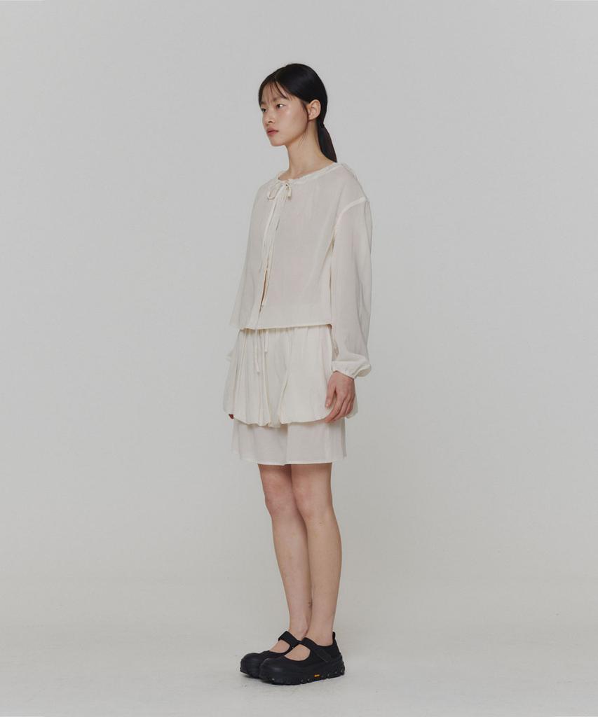 Amomento Sheer Layered Skirt_Ivory
