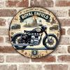 Vintage Metal Sign Round Retro Wall Art Garage Decor
