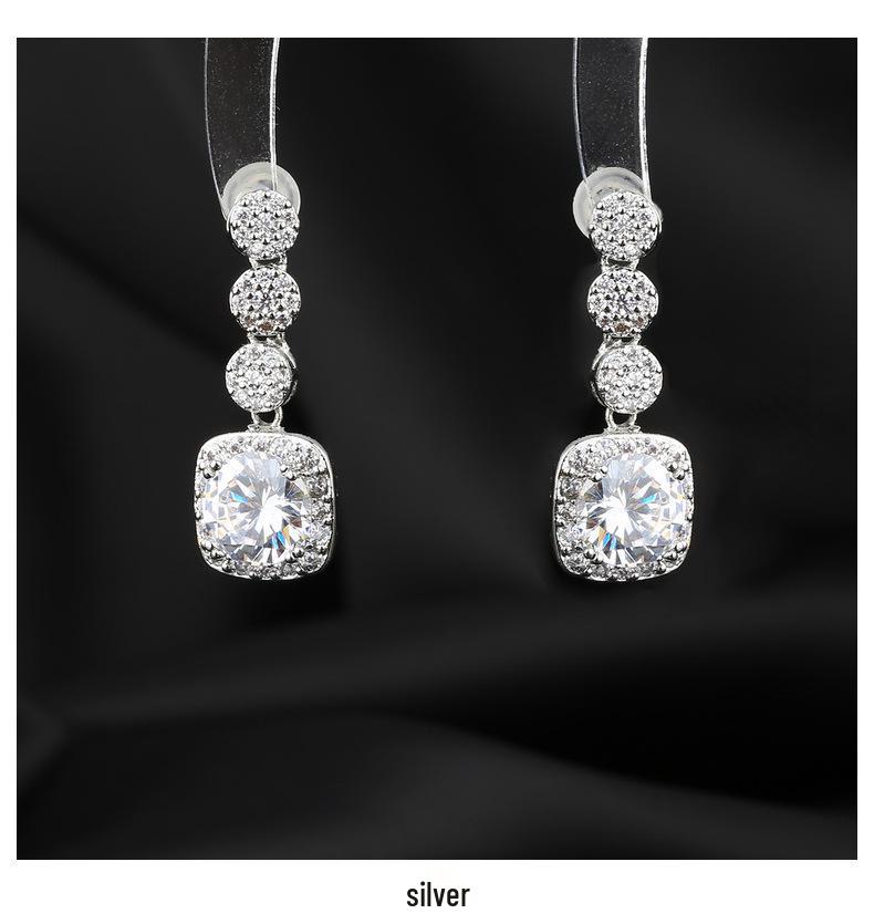 Elegant Long Tassel Zircon Stud Earrings - Women's Exquisite Circle Jewelry